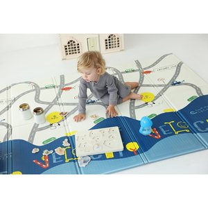 Double-Sided 200x130x1cm Foldable XPE <b>Foam</b> <b>Play</b> Mat for Babies Non-Toxic & Waterproof Design Lightweight Highway-Town Style - Product Image 3
