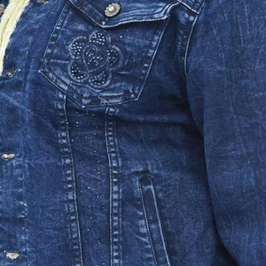 Veste à col rabattu avec boutons couverts pour femmes Vêtements de plein air respirant Prix bon marché Logo personnalisé Veste en jean respirant pour femmes - Product Image 3