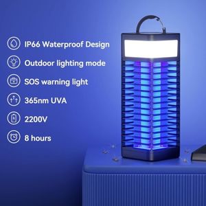 ที่ดักยุง LED แบบชาร์จไฟได้พร้อมตะขอไฟสำหรับตั้งแคมป์กับดักแมลงวัน - Product Image 4