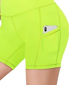 กางเกงขาสั้นออกกำลังกายสำหรับผู้หญิงไซส์ใหญ่ ระบายอากาศได้ดี เอวสูง ยกกระชับสะโพก มีกระเป๋า ผ้าสีพื้น - Product Image 6