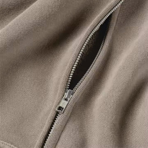 Venta al por mayor personalizada con cremallera ropa de calle con cremallera doble cremallera Polar peso pesado Sudadera con capucha hombres sudaderas con capucha - Product Image 3