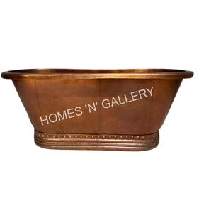 อ่างอาบน้ำอิสระทองแดงธรรมชาติมาตรฐานคลาสสิกพร้อมที่ระบายน้ำฟังก์ชั่นการแช่ใหม่รวมถึงอุปกรณ์ในห้องน้ำ - Product Image 1