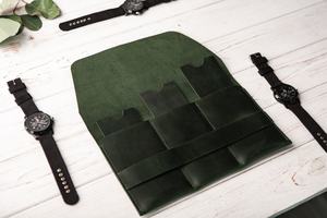 Unisex Great Groom Gift and Christmas <b>Watch</b> Case Bag Organizer Genuine Leather Storage Roll LWP-0068C - Product Image 5