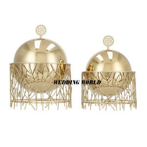 Ustensiles de cuisine en métal de forme ronde, ustensiles de cuisine Hotpot dernière arrivée en gros, Casserole classique élégante avec support de conception de Rose - Product Image 5