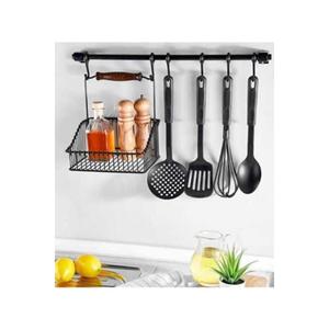Retro appeso cesto cucina controsoffitto appesa a parete Organizer con manico in legno