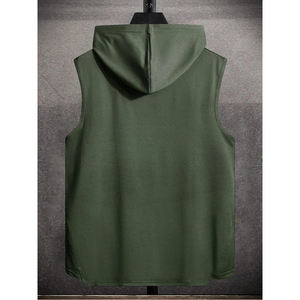 100% Cotton material Pullover Hooded Sweatshirt Autumn Sport <b>Sleeveless</b> OEM Service - Product Image 4