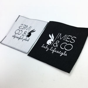 Vêtements Satin cou étiquette personnalisé t-shirt damassé taille étiquettes vêtements coupe droite couture sur étiquettes tissées pour vêtements - Product Image 5