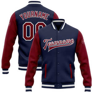 Vente en gros de haute qualité Patchwork Letterman Varsity Jackets Baseball Jacket Men Manteau en cuir de laine pour hommes - Product Image 2
