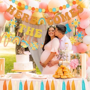 Voici le fils bébé douche bannière Boho gland <span class=keywords><strong>soleil</strong></span> bébé douche décoration premier <span class=keywords><strong>voyage</strong></span> autour du <span class=keywords><strong>soleil</strong></span> bébé douche fournitures - Product Image 5