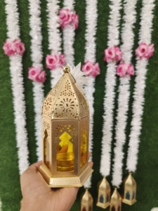 พวงดอกไม้ประดับสวนดอกกุหลาบดอกมะลิโรแมนติกโคมไฟแบบโบราณแขวนติดผนังสไตล์ดิวาลีตกแต่งงานแต่งงานประดับชานบ้านระเบียงสวน - Product Image 5