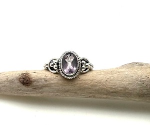 Bague en pierre précieuse d'améthyste Bijoux pour femmes Bijoux en argent style Boho Argent sterling 925 Tendance Bague faite main Cadeau pour elle - Product Image 3