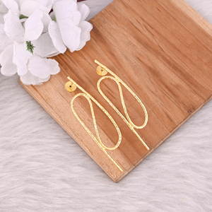 Pendientes de Botón de Latón Simple, Hechos a Mano, con Baño de Oro Amarillo, Joyería, Regalos, Fabricante Mayorista Personalizado - Product Image 3