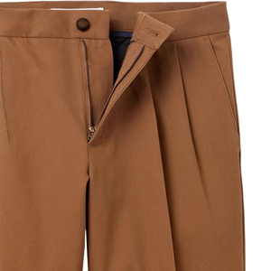 Customized Lightweight <b>Men's</b> Vintage Casual High Stretch Waist Slim Fit Tapered Cotton Twill Dress <b>Chino</b> Pants Pockets <b>Brown</b> - Product Image 5