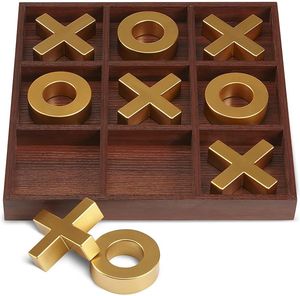 Tic-Tac-Toe-Sculpture de jeu brune Contemporary X and O Design Elegant Home Office Decorative Art for kids latence prix de gros - Product Image 5