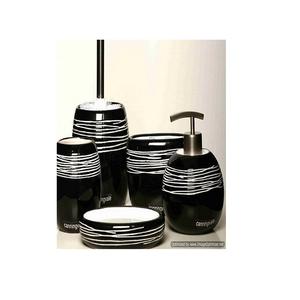 Juego de baño de decoración de Hotel, juego de baño moderno de diseño elegante de Color negro para artículos para el hogar, dispensador de jabón, caja de pañuelos, soporte para cepillos - Product Image 4