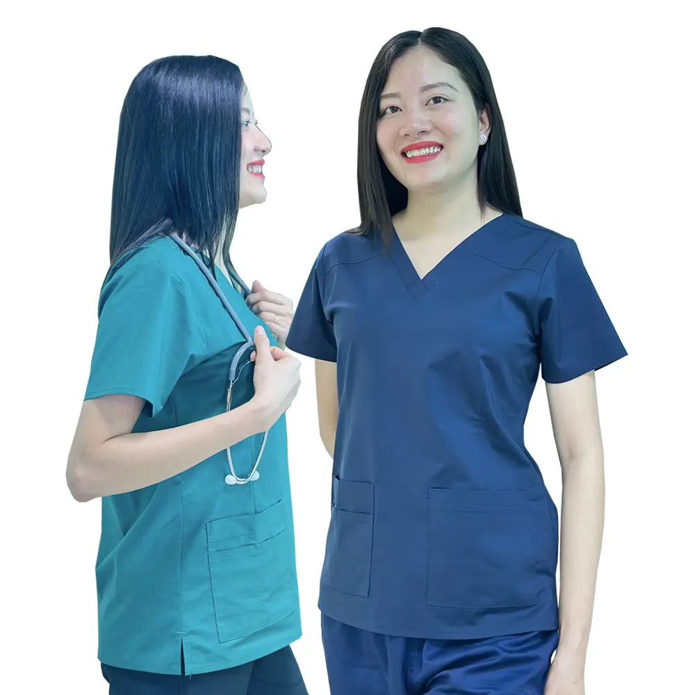 Anti Wrinkle Fabric rayon Scrubs Nurse Uniform Medical clothes Women and men Scrubs Jogger Scrubs Sets from Sao Mai manufacture