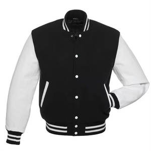 Chaqueta Universitaria Estilosa, Chaqueta de Béisbol Urbana, Diseño Bordado, Chaqueta Varsity con Parches de Cuero en las Mangas - Product Image 6