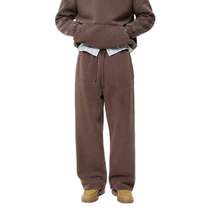 2026 WholesaleOEM Custom Logo Printed Hooded Men's Acid Wash Polyester/Cotton Fleece Hoodie Winter Tracksuit Plus Size Jogger - Product Image 4