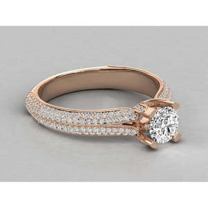 10K Gold Solitaire Ring for Ladies Lab Grown Diamond - Product Image 1