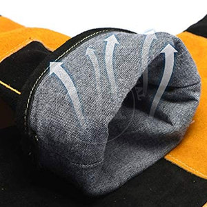 Guantes de Soldadura de Cuero Resistentes al Desgaste con Forro Polar, Protección de Palma, Protección Contra Salpicaduras de Metal Fundido para Soldadura TIG/MIG - Product Image 6