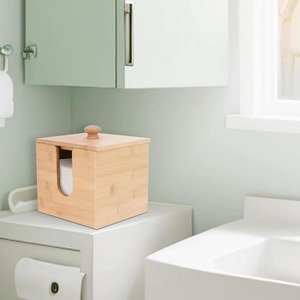 กล่องทิชชู่ไม้ไผ่ทรงสี่เหลี่ยมเปิดฝากล่องทิชชู่ทำด้วยมือเป็นมิตรกับสิ่งแวดล้อมของตกแต่งบ้านและโต๊ะจากเวียดนาม - Product Image 6