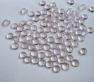 Cabujón Redondo de Cuarzo Rosa Natural de 4 mm con Parte Posterior Plana - Cuarzo Rosa Rosa Redondo Suelto - Product Image 2