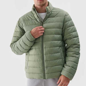 Chaqueta acolchada de peso pesado para hombre, invierno, brillante, ligera, con cierre de cremallera, decoración de logotipo, transpirable, impermeable, larga, al por mayor - Product Image 5