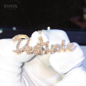 Colgante de Letra y Número Personalizado con Moissanita VVS para Hombre, Plata de Ley 925, Chapado en Rodio, Estilo Hip Hop de Lujo, Certificado GCI e IDGL - Product Image 1