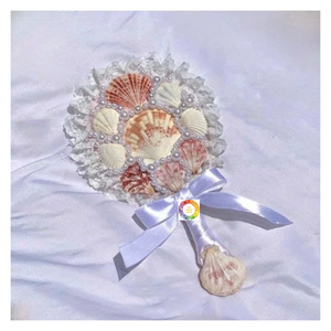 Seashell Mirror Crafted In Vietnam From Real Assorted Shells, Stunning Compact Seashell Mirror For Makeup And Coastal Decoration - Product Image 2