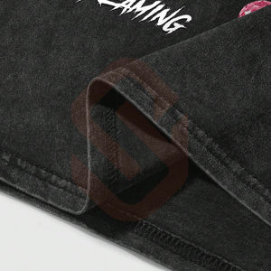 Estilo hip-hop tejido 100% algodón camiseta de hombre lavado ácido ligero personalizado DTG estampado 300 gramos Camiseta de algodón para niños - Product Image 5