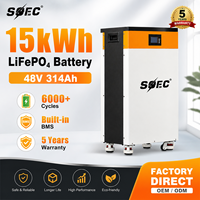 48V 314Ah LiFePO4 Pil 15kWh Güneş Enerjisi Depolama Sistemi 6000+ Döngü Ömürlü Şarj Edilebilir Lityum İyon Pil Ev Yedeklemesi için