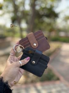 Porte-cartes en cuir véritable pour femme, élégant, petit, en cuir véritable, tendance, vente chaude, portefeuille unisexe, porte-cartes - Product Image 2