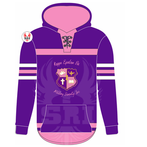Kapa Epsilon PSI เสื้อกันหนาวมีฮู้ดผ้าฟลีซสำหรับผู้หญิงเสื้อมีฮู้ดผ้าไอซ์ปักลายสำหรับสโมสร - Product Image 1