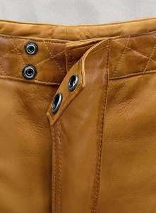 2025 mejores pantalones de mono de cintura media de satén de cuero puro Napa suave de cuero genuino para hombres y mujeres - Product Image 3
