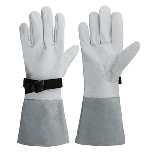 Guantes de Trabajo de Piel de Cabra Blancos para Electricistas, Protección para el Trabajo con Guantes Aislados de Goma - Product Image 1