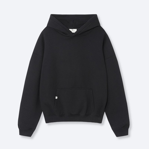 Sweat à capuche pour homme 100% coton, uni, hiver, simple, noir, élégant, tendance, design basique, polaire lourd - Product Image 5