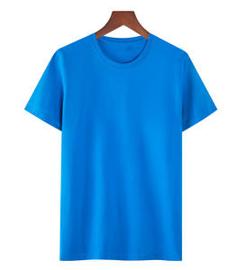 Camiseta de Manga Corta Holgada de Color Sólido con Logotipo Personalizado Bordado OEM, 180G, Talla Grande, CVC, para Hombre - Product Image 2