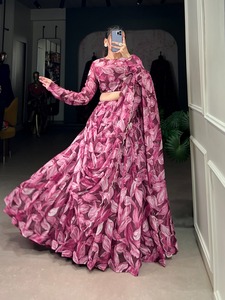 ผ้าใยไหมพิมพ์ลาย lehenga choli ผู้ผลิตจาก surat - Product Image 3