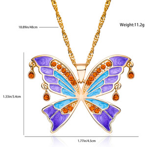 สร้อยคอผีเสื้อ Medsor Exquisite ประดับด้วยคิวบิกเซอร์โคเนียหลากสีสัน ดีไซน์เรขาคณิต วัสดุโลหะผสมและทองเหลือง เหมาะสำหรับเป็นของขวัญ สร้อยแบบกล่องทันสมัย - Product Image 4