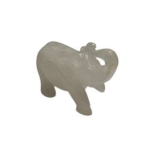 Éléphant en cristal de quartz blanc en gros, pierres naturelles, sculpture de pierres précieuses, sculpture d'éléphant en cristal de quartz - Product Image 2