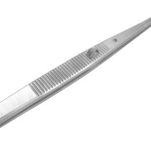 Pince à épiler dentaire de la meilleure qualité Pince à épiler en coton et à pansements Finition Dall Pince à épiler dentaire à bec dentelé incurvé chirurgical - Product Image 5
