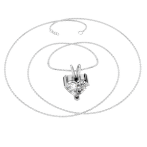 Collier pendentif en or massif 14 carats en forme de cœur, solitaire, personnalisé, bijoux fins, tendance pour femmes, diamant VVS D, cadeau d'anniversaire - Product Image 5