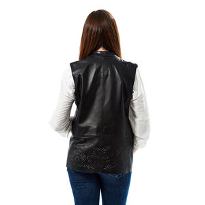 Gilet en cuir pour moto pour femmes, impression de logo personnalisée, broderie, imperméable, protection hivernale - Product Image 2