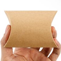 Logo personnalisé conception unique oreiller forme petit cadeau boîtes de savon de bonbons noix boîte d'oreiller en papier kraft pour l'emballage d'échantillons de thé