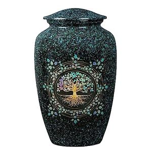 Urna de cremación de aluminio de la mejor calidad, urna para adultos, grabado hecho a mano, diseño de flores, cenizas humanas, urnas de cremación para adultos - Product Image 3