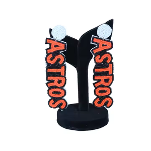 Nuevos pendientes colgantes de huevo de Pascua con cuentas de semillas bordado Arco Iris fieltro con cuentas traseras para accesorios de moda pendientes de estilo fútbol - Product Image 4