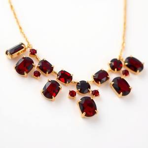 สร้อยคอพลอยโกเมนหรูหราสำหรับผู้หญิงสร้อยคอชุบทอง18K 925เงินสเตอร์ลิงเครื่องประดับอินเดียสุดหรู - Product Image 2