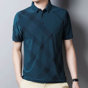 Polo de manga corta con patrón sólido personalizado para hombre, nueva moda informal, corte holgado, hecho en poliéster/algodón, servicio OEM - Product Image 4