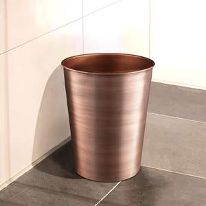 Multi-Use Metal Wastebasket Trash Can for Home Office Bedroom Bathroom Hotel Living Room Workshop - Product Image 5