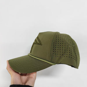 หมวกกอล์ฟสไตล์วินเทจ5แผงโลโก้คลับโมโนแกรมปุ่มโค้งป้องกันแสงแดด - Product Image 3